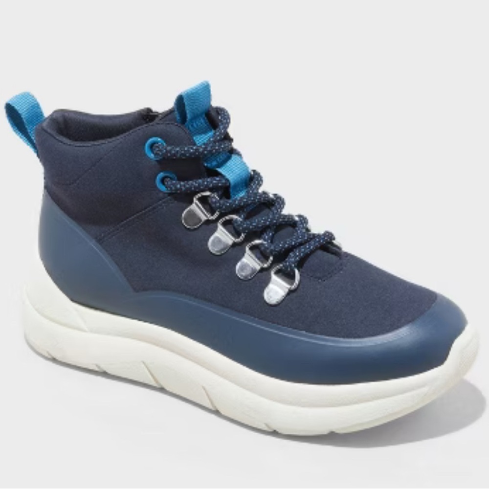 Unisex Kids Easy On & Off Navy & Blue High-Top Sneakers/Boots Little Kids 13 NWT